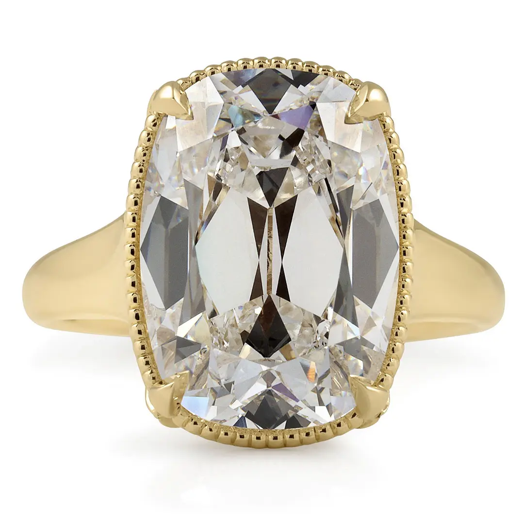 8CT 10*12mm Cushion Cut Moissanite Engagement Rings In Sterling Silver