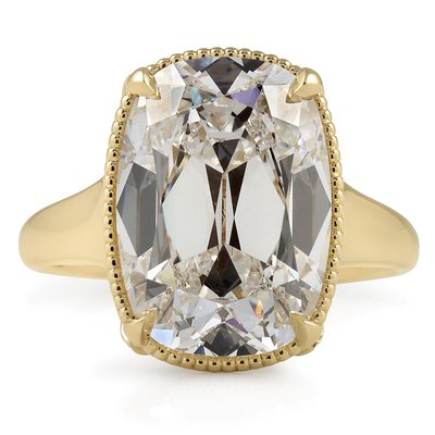 8CT 10*12mm Cushion Cut Moissanite Engagement Rings In Sterling Silver