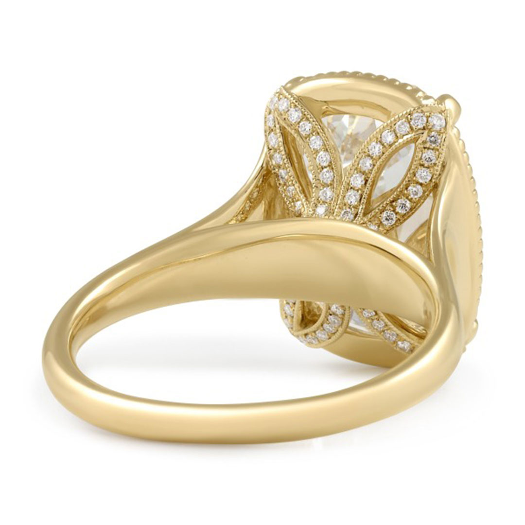 8CT 10*12mm Cushion Cut Moissanite Engagement Rings In Sterling Silver