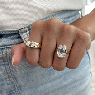 8CT 10*12mm Cushion Cut Moissanite Engagement Rings In Sterling Silver