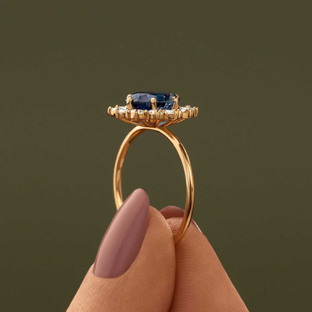 6*8mm Oval Cut Sona Simulated Diamonds Engagement Rings In Sterling Silver