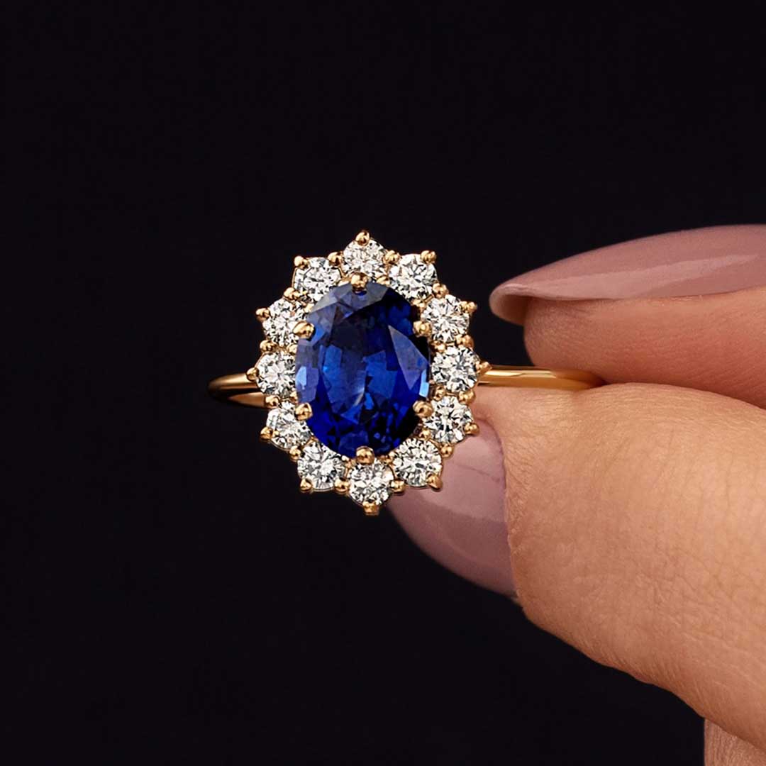 6*8mm Oval Cut Sona Simulated Diamonds Engagement Rings In Sterling Silver