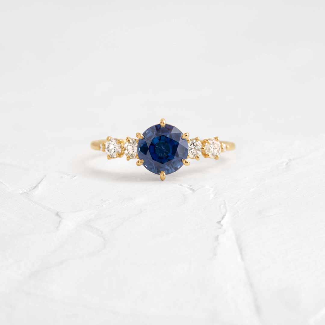 6*6mm Round Cut Sona Simulated Diamonds Engagement Rings In Sterling Silver