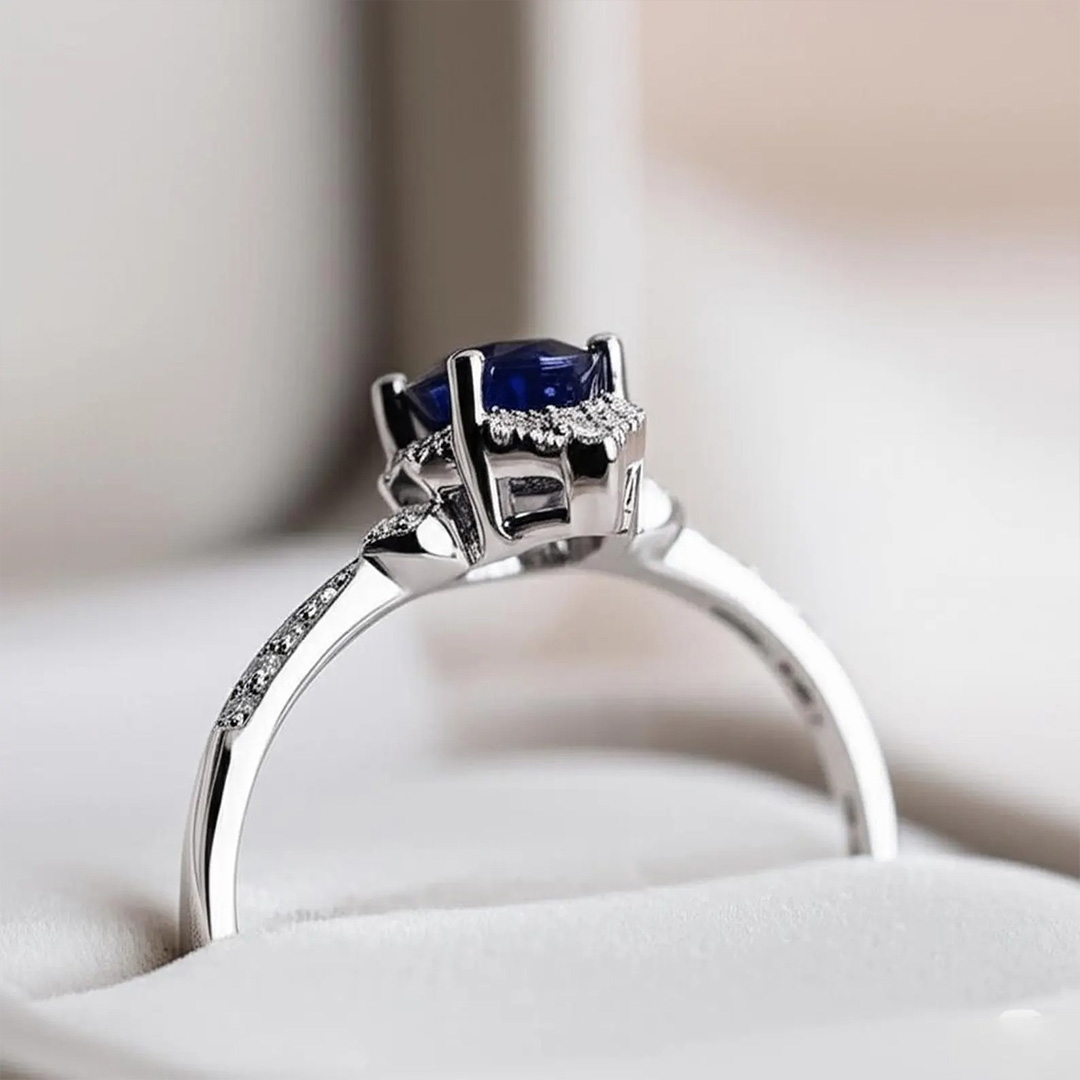 6*8mm Oval Cut Sona Simulated Diamonds Engagement Rings In Sterling Silver