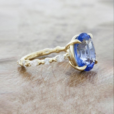 10*12mm Oval Cut Sona Simulated Diamonds Engagement Rings In Sterling Silver