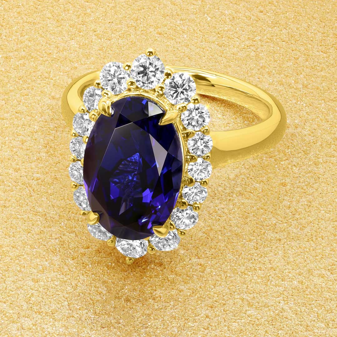 9*12mm Oval Cut Sona Simulated Diamonds Engagement Rings In Sterling Silver