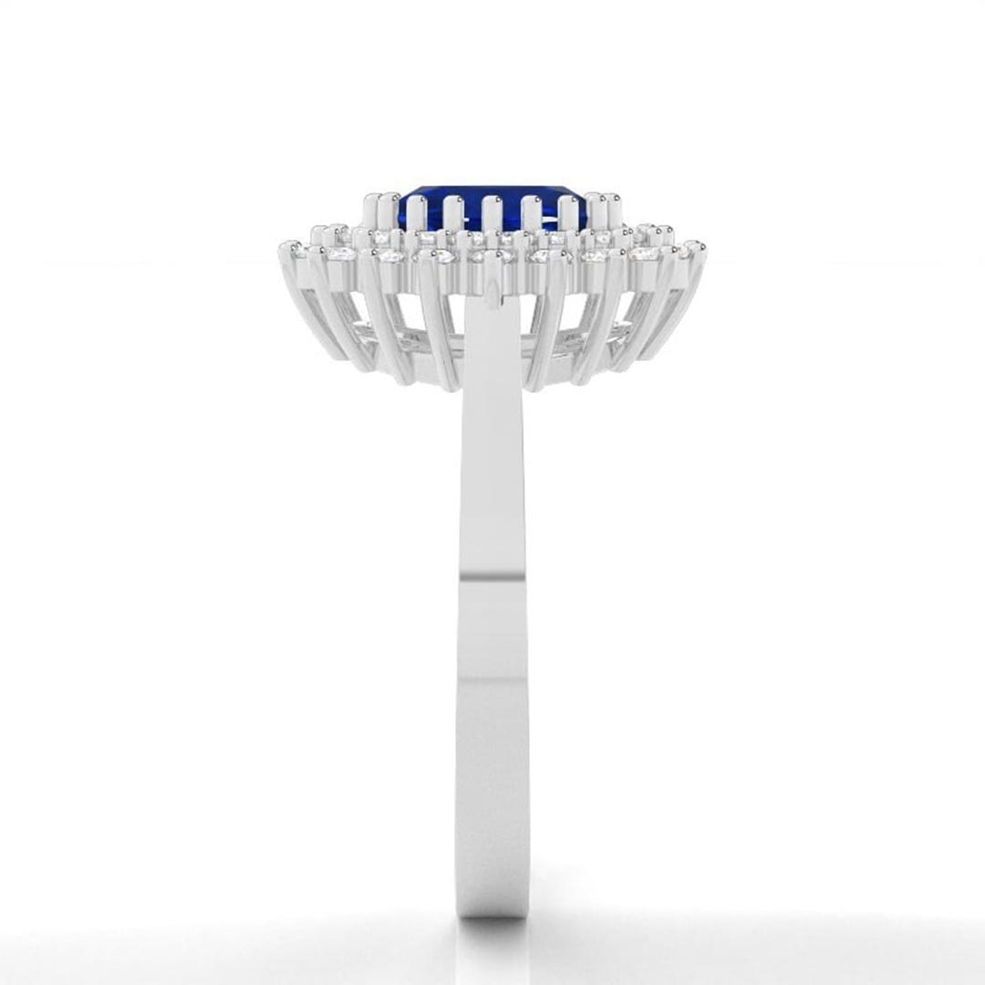 6*8mm Oval Cut Sona Simulated Diamonds Engagement Rings In Sterling Silver