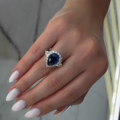 10*14mm Princess Cut Sona Simulated Diamonds Engagement Rings In Sterling Silver