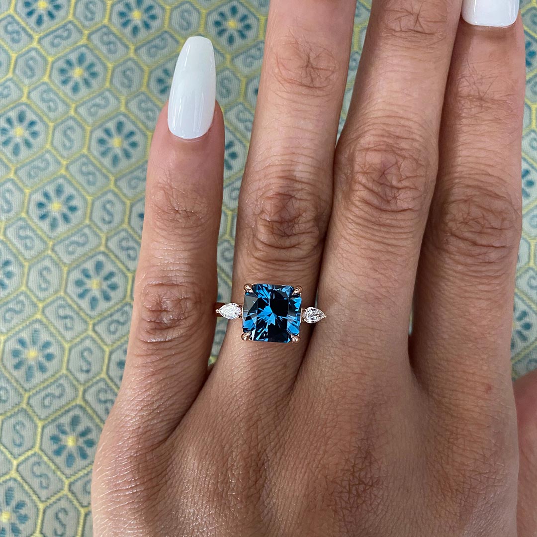 10*10mm Emerald Cut Sona Simulated Diamonds Engagement Rings In Sterling Silver