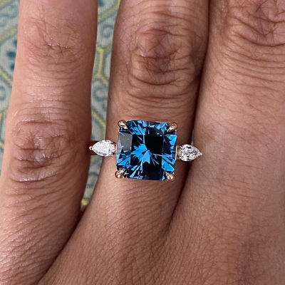 10*10mm Emerald Cut Sona Simulated Diamonds Engagement Rings In Sterling Silver