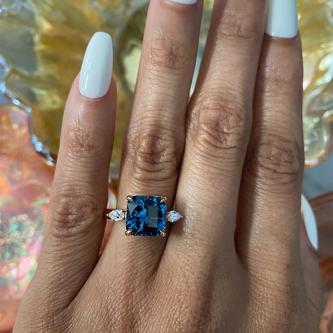 10*10mm Emerald Cut Sona Simulated Diamonds Engagement Rings In Sterling Silver