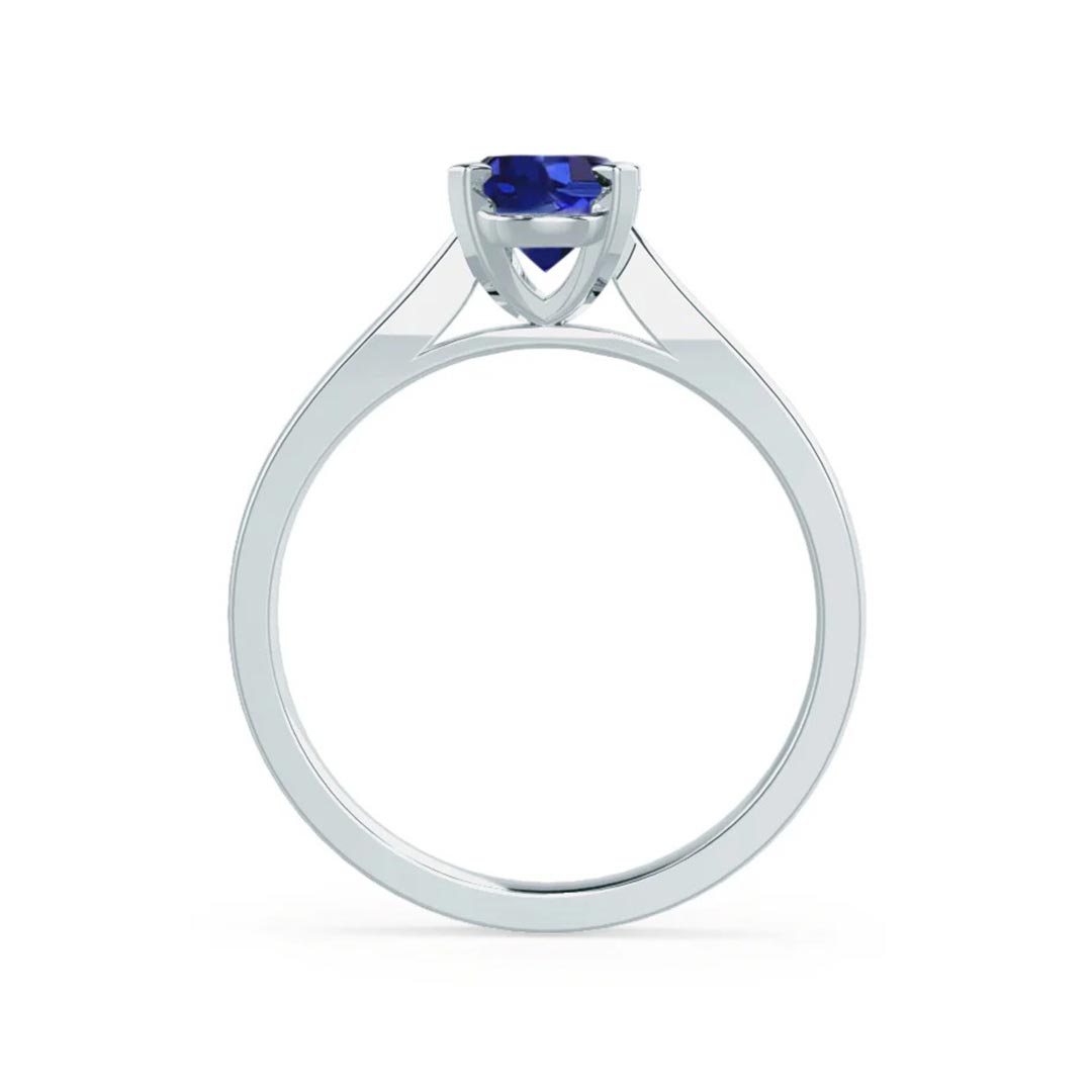 5*7mm Oval Cut Sona Simulated Diamonds Engagement Rings In Sterling Silver