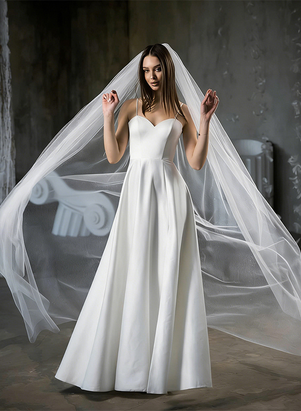 Cut Edge One-Tier Tulle Waltz Bridal Veils