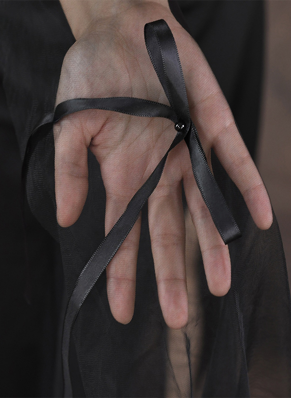 Cut Edge Satin Bow One-Tier Tulle Waltz Bridal Veils