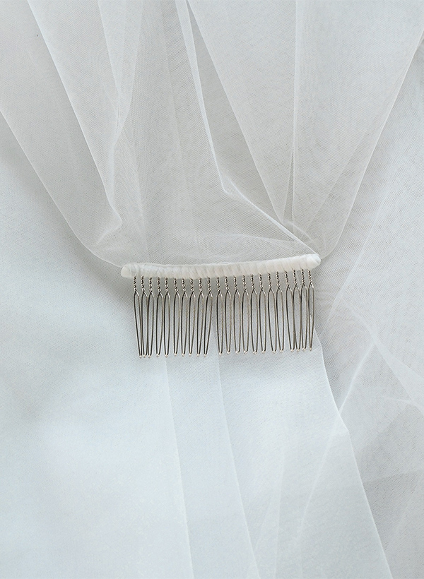 Cut Edge One-Tier Tulle Chapel Bridal Veils