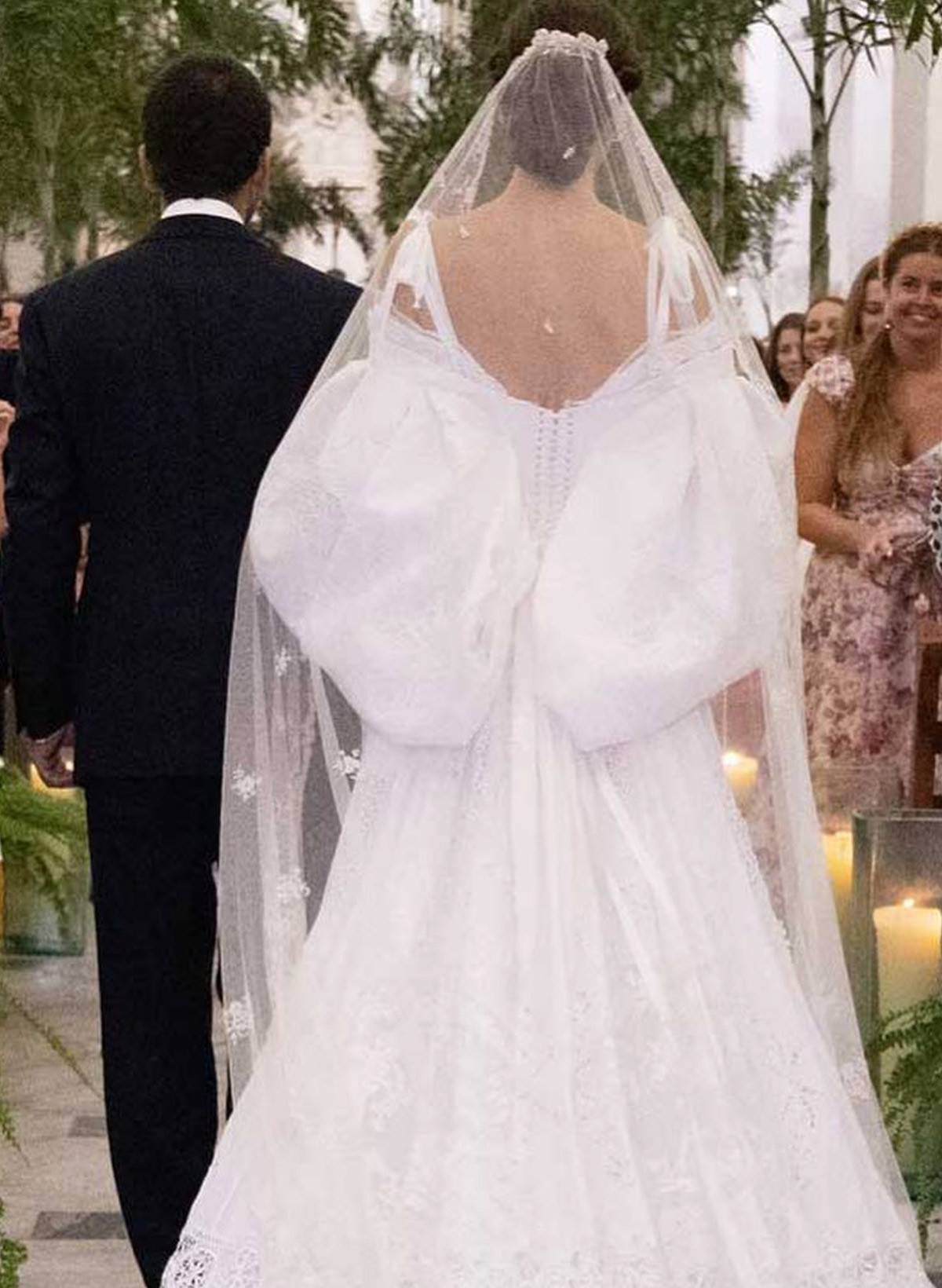 A-Line Off-The-Shoulder Long Sleeves Floor-Length Lace Bride Wedding Dress With Appliques Lace