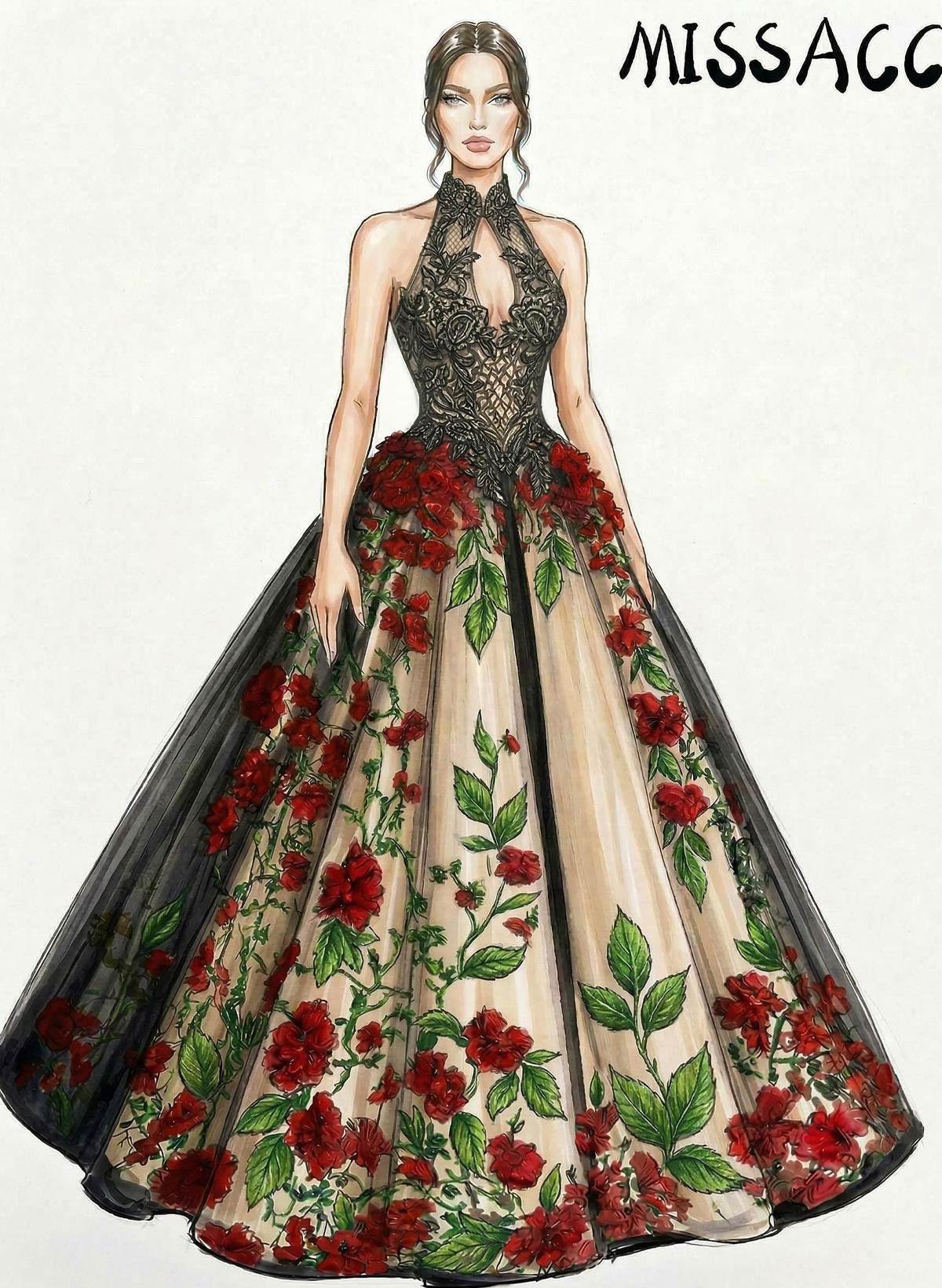 Ball-Gown Halter Sleeveless Floor-Length Lace/Tulle Bride Wedding Dress With Appliques Lace