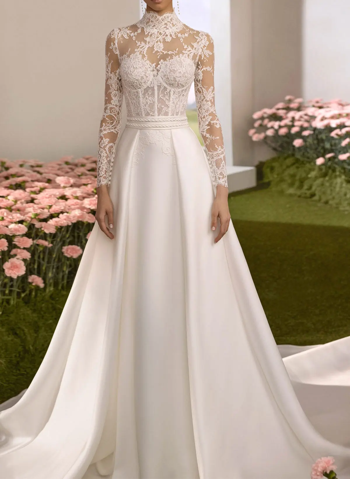 matte lace wedding dress Bailee an ultra-modern fitted wedding dress with matte lace