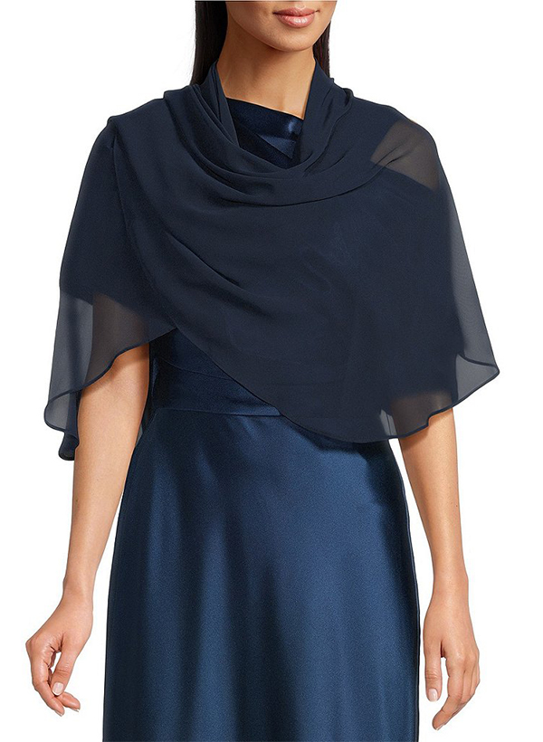 Open Front Chiffon Shawl