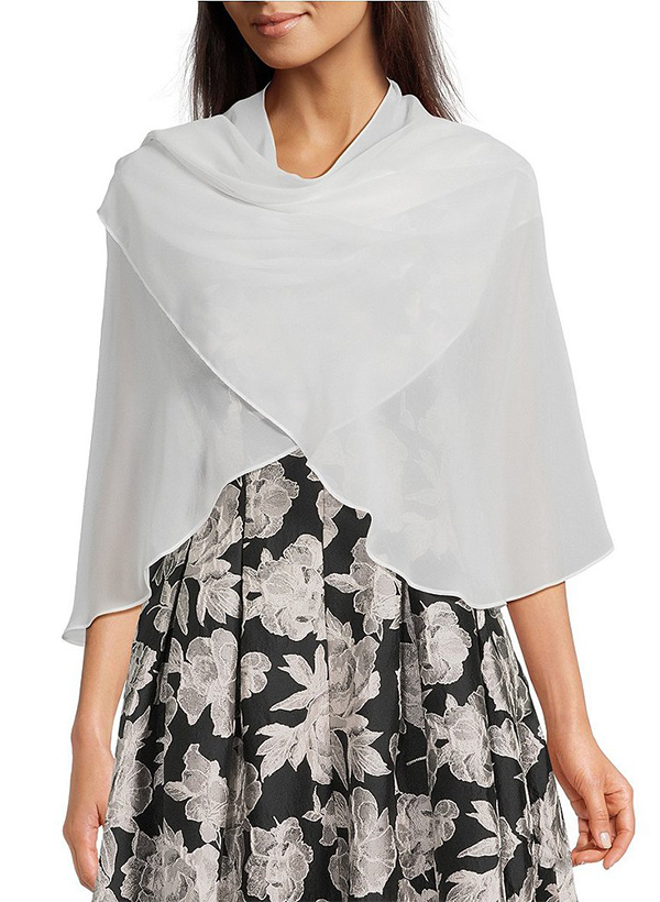 Open Front Chiffon Shawl