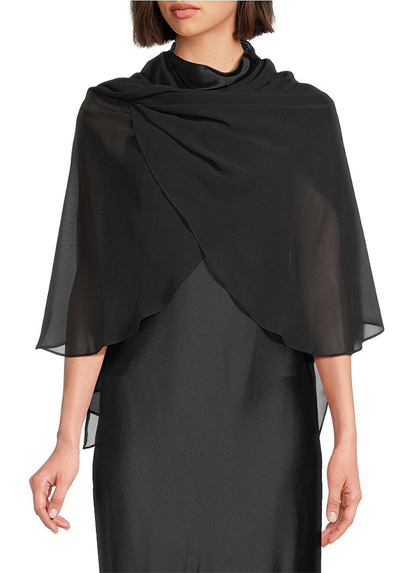 Open Front Chiffon Shawl