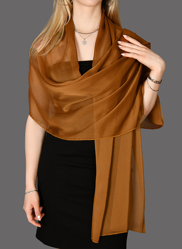 Open Front Chiffon Shawl
