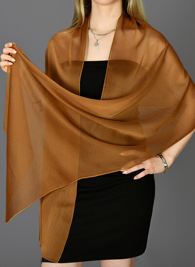 Open Front Chiffon Shawl
