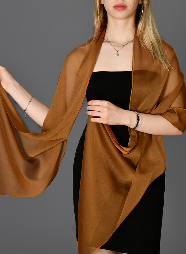 Open Front Chiffon Shawl