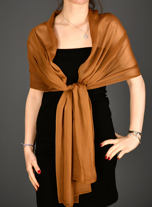 Open Front Chiffon Shawl
