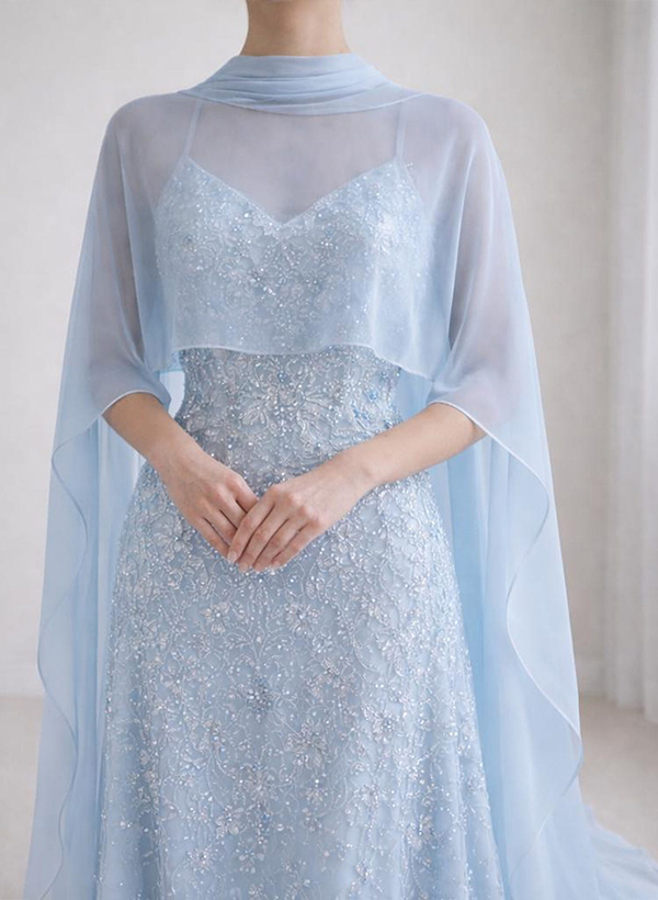 Open Front Chiffon Shawl