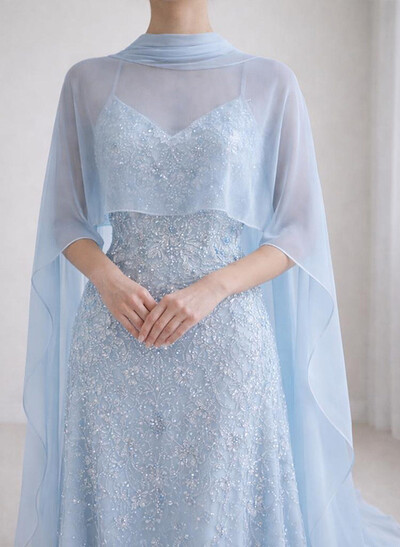 Open Front Chiffon Shawl