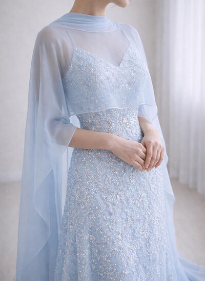 Open Front Chiffon Shawl