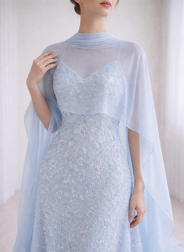 Open Front Chiffon Shawl