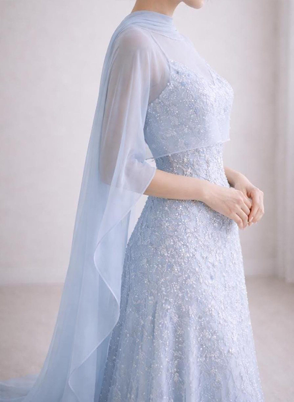 Open Front Chiffon Shawl