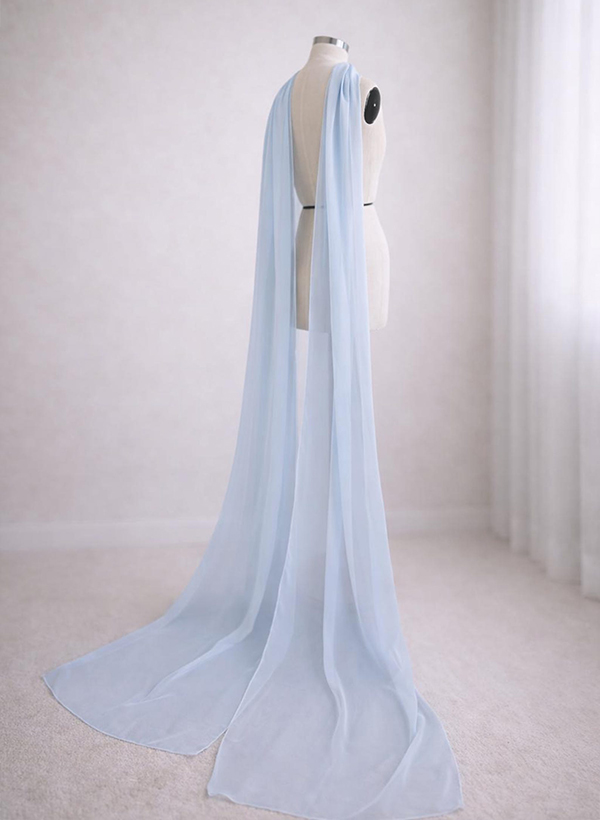 Open Front Chiffon Shawl