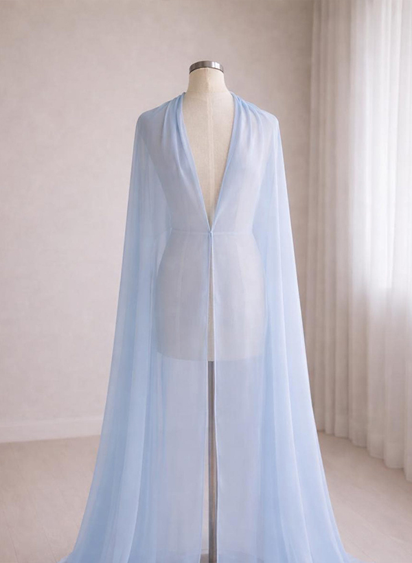 Open Front Chiffon Shawl