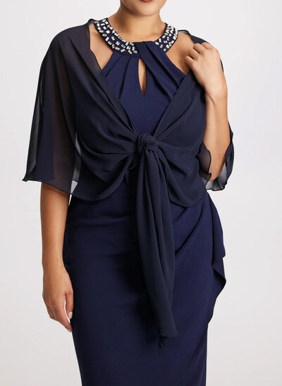 Open Front Chiffon Shawl