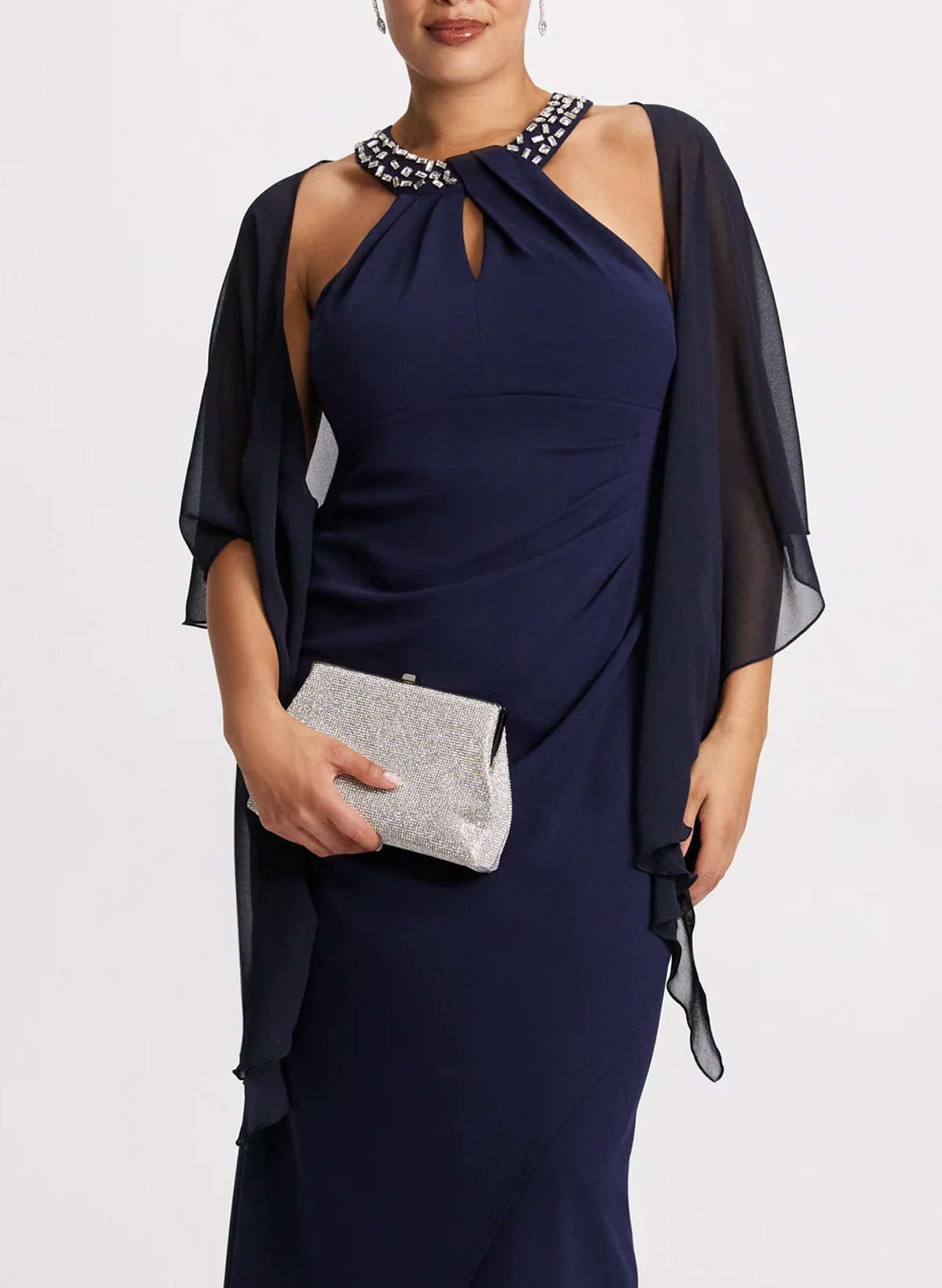 Open Front Chiffon Shawl