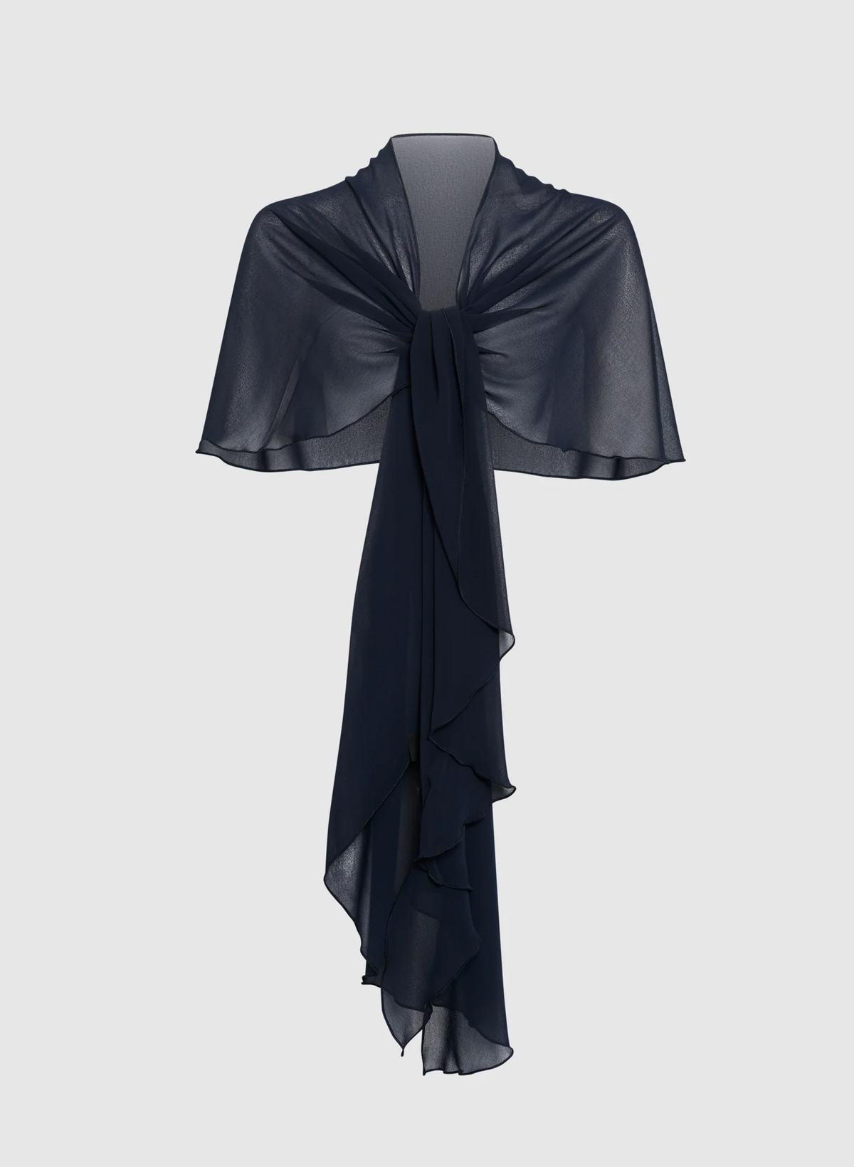 Open Front Chiffon Shawl