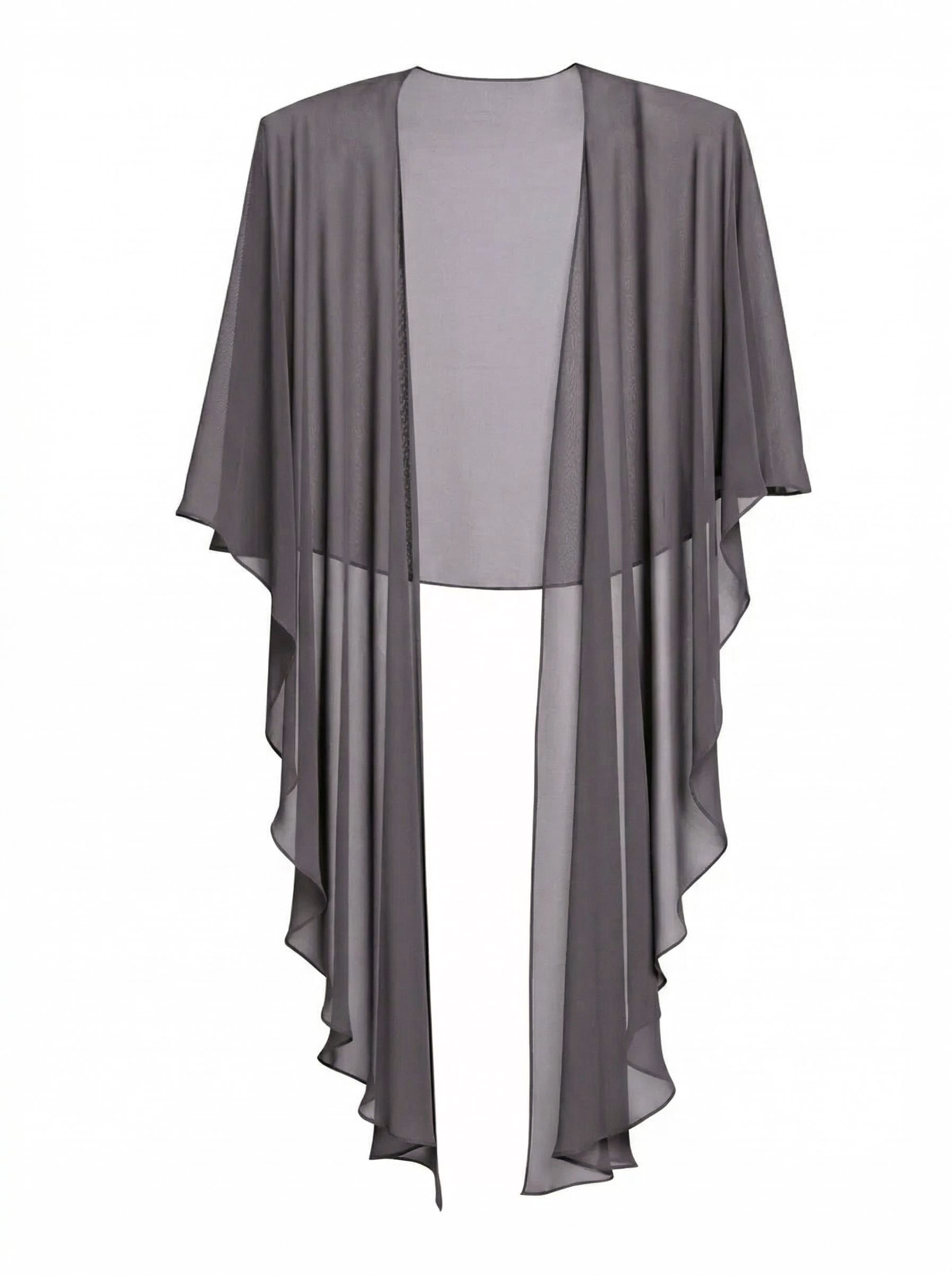 Open Front Chiffon Shawl