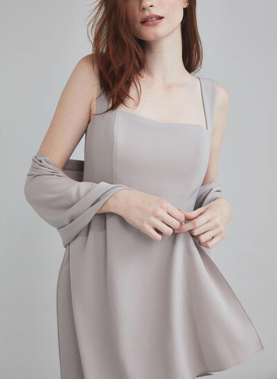 Open Front Elastic Satin Shawl