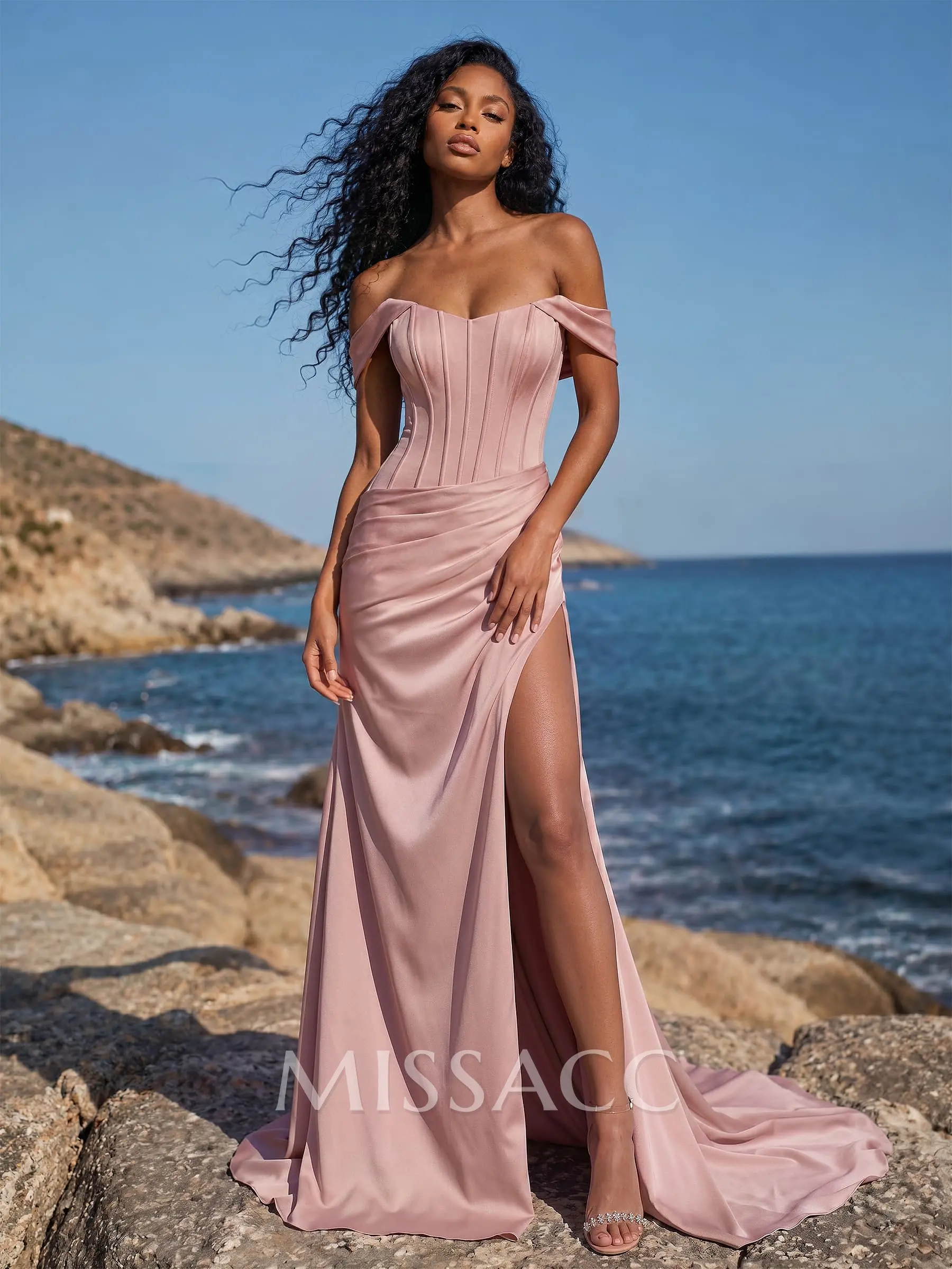 sweep train bridesmaid dresses Sheath-Column Sweep-Brush Luxe Satin Dress COCOMELODY CS0598BM, Dark Purple Sheath/Column;Neckline Sheath/Column Sweetheart Sleeveless Sweep Train