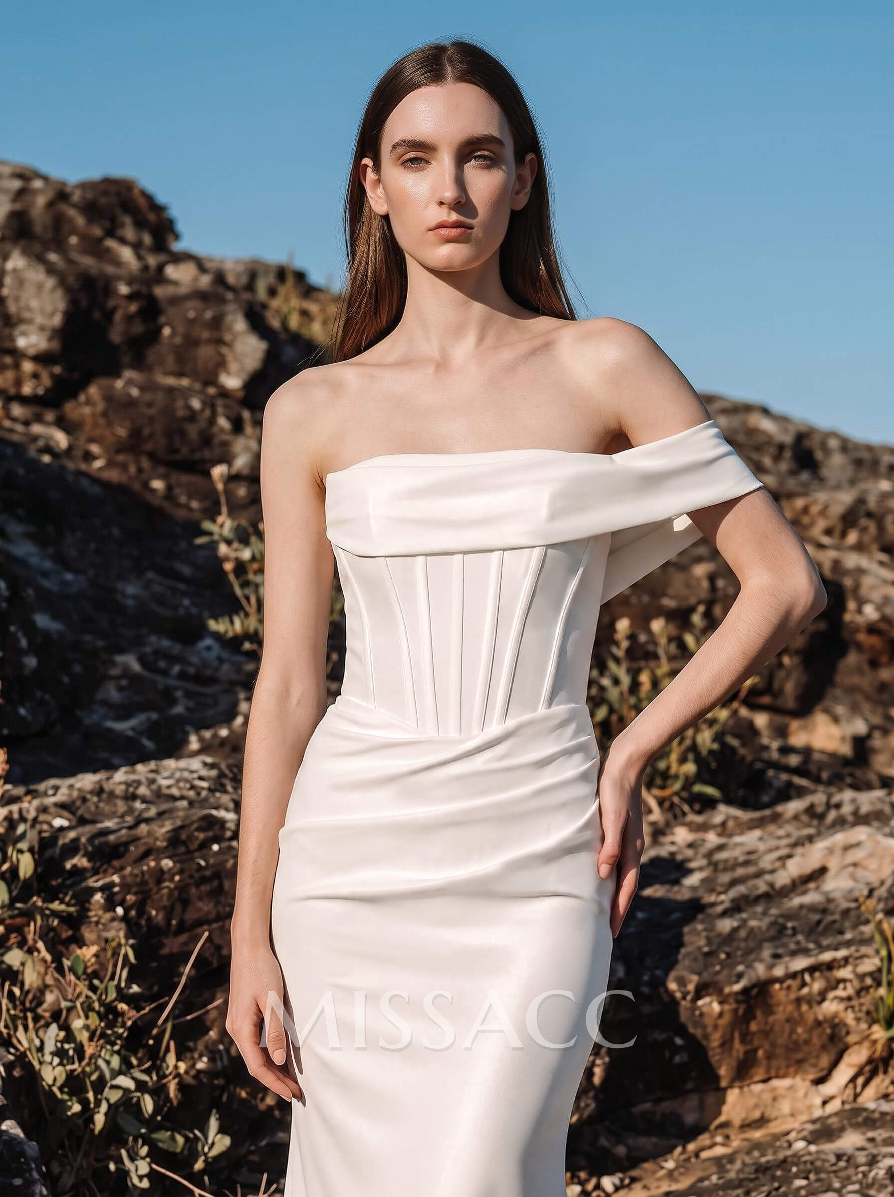 Trumpet/Mermaid One-Shoulder Sleeveless Chapel Train Stretch Satin Bridesmaid Dresses