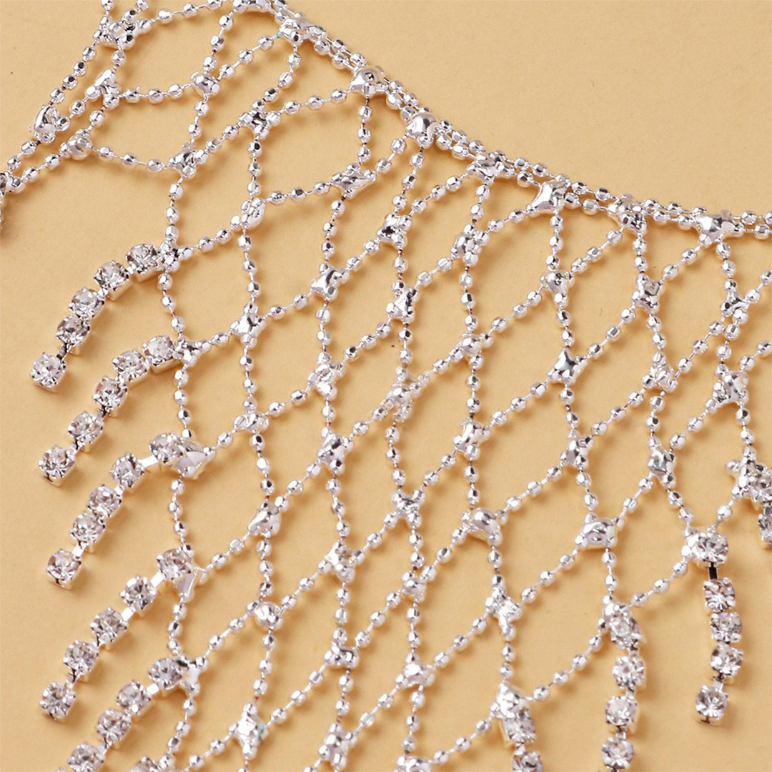Mesh Crystal Hand Chain Ring Bracelets