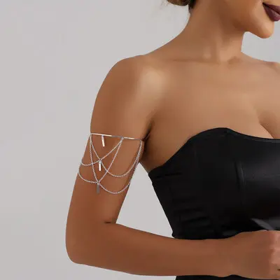 Adjustable Metal Chain Open Arm Ring