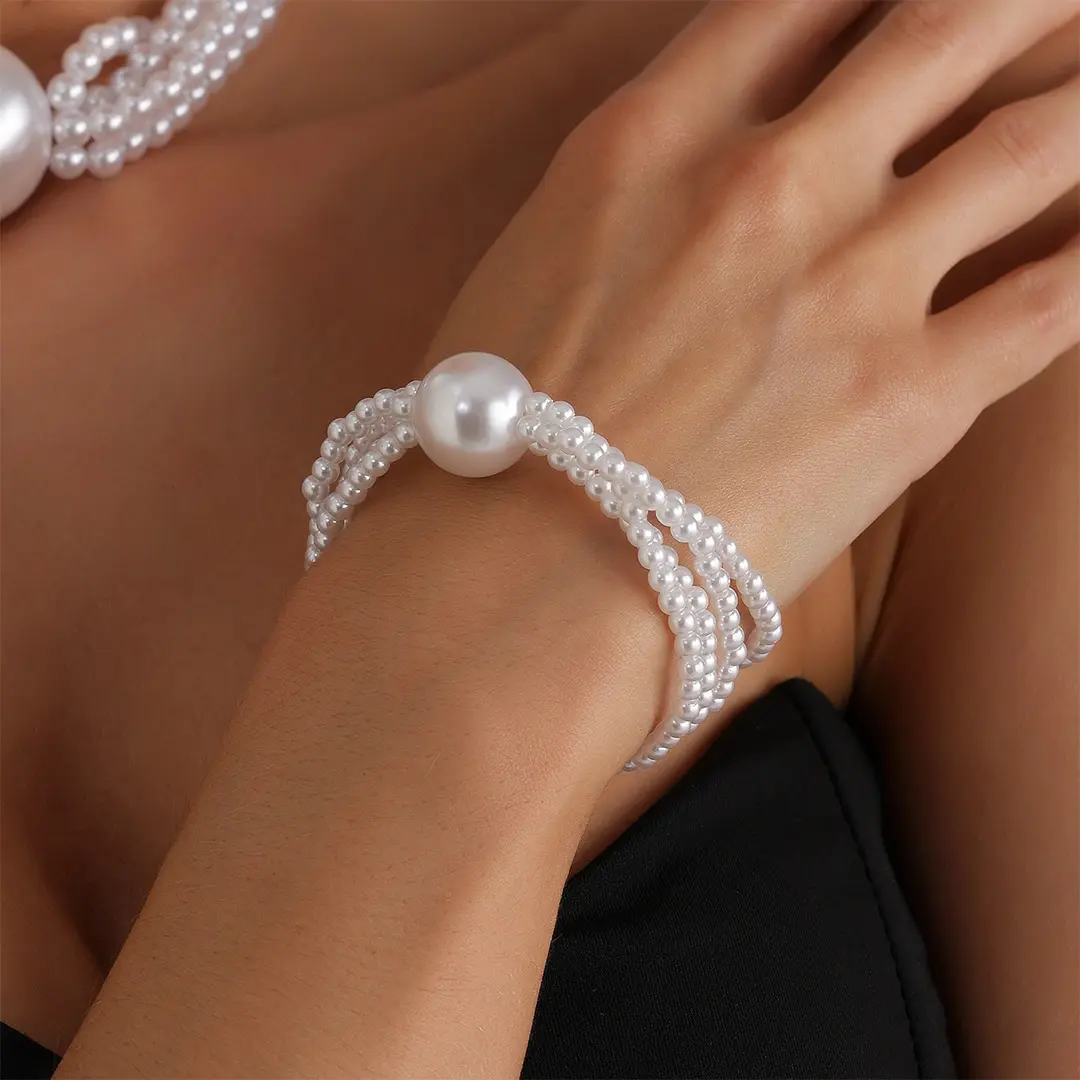 Vintage Multi-Layer Pearl Bracelet #SBR10025