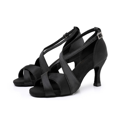 Peep Toe Buckle Dance Shoes With High Heel