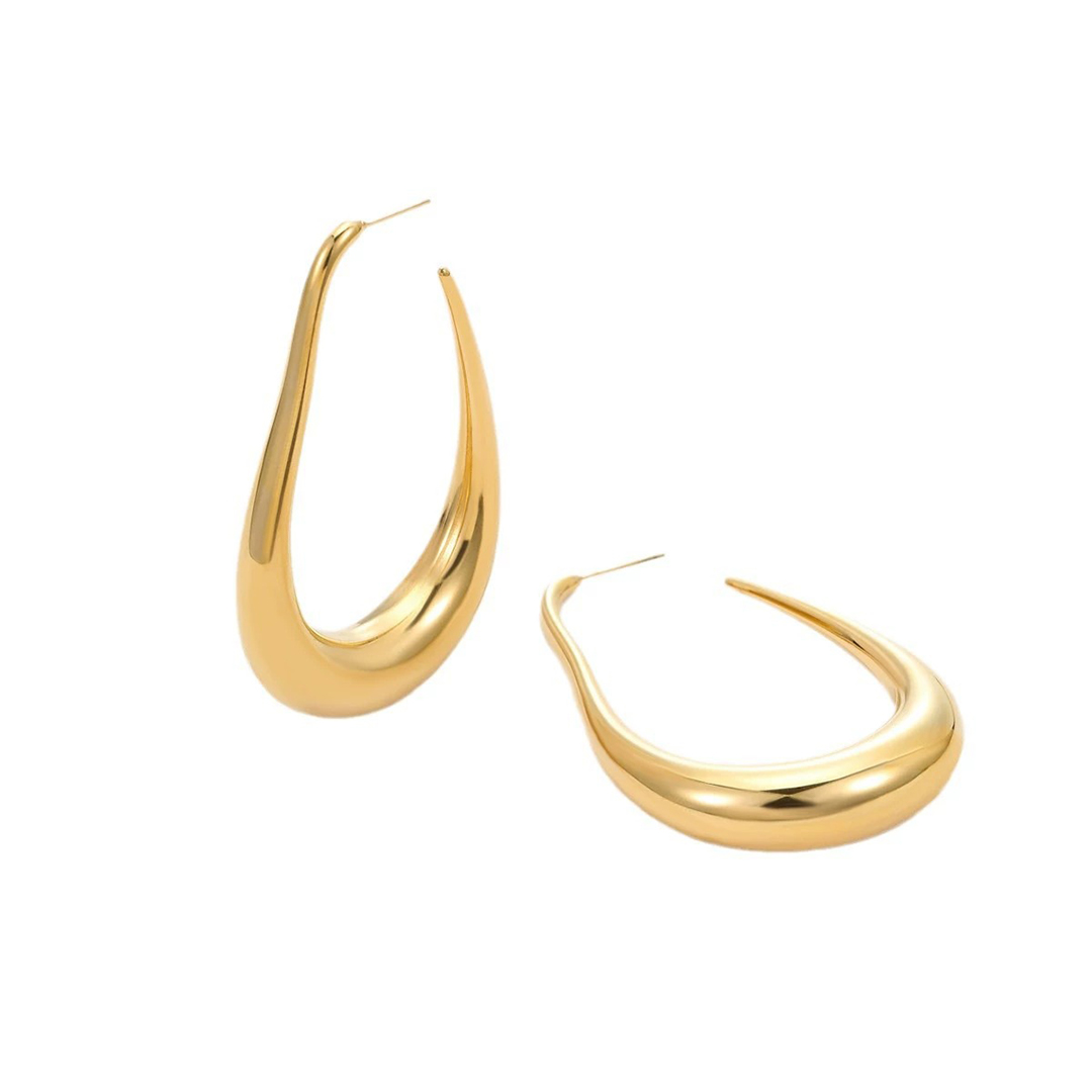 Alloy Hollow U-Shape Hoop Earrings