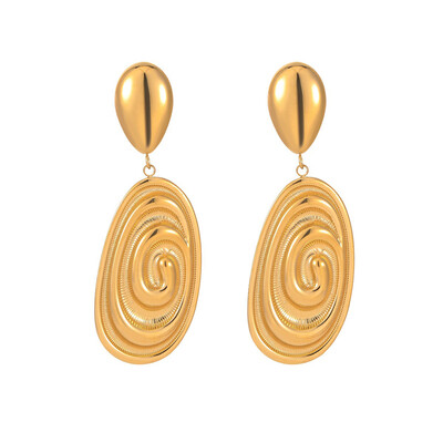 Personalized Oval Conch Drop Earrings