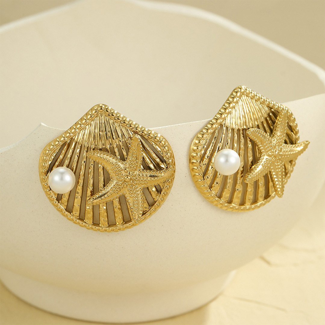 Ocean Wind Sea Star Drop Earrings